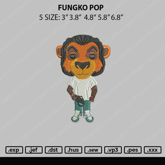 Fungko Pop Embroidery File 5 sizes