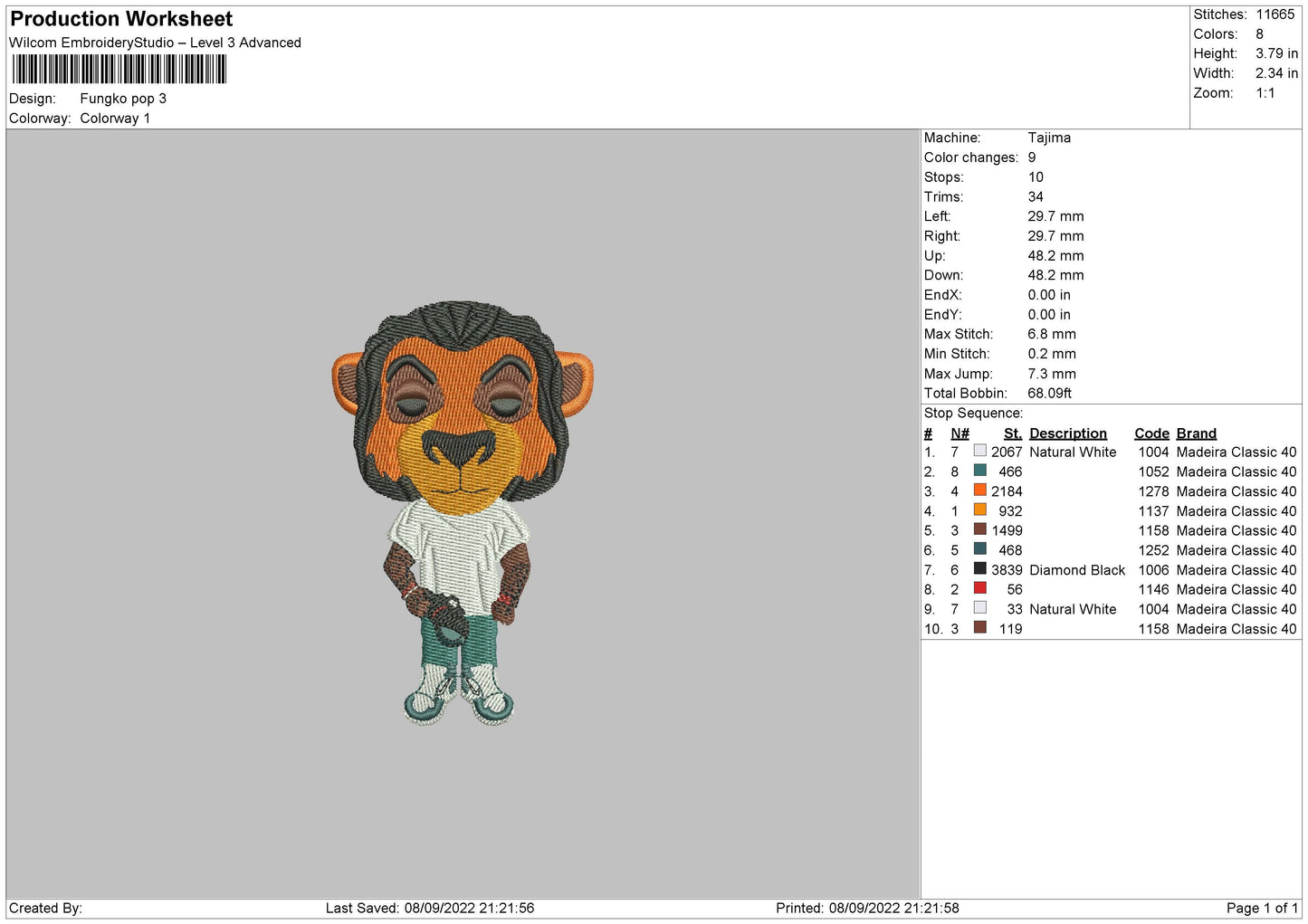 Fungko Pop Embroidery File 5 sizes