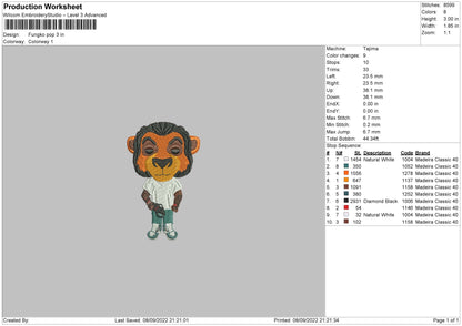 Fungko Pop Embroidery File 5 sizes