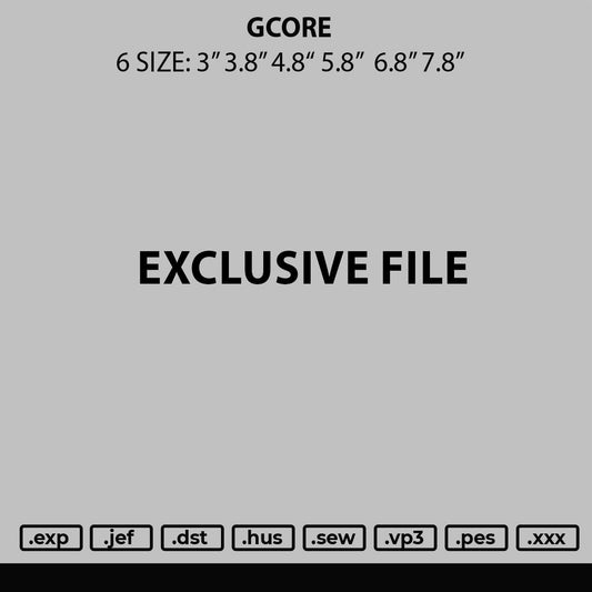 Gcore Embroidery File 6 sizes