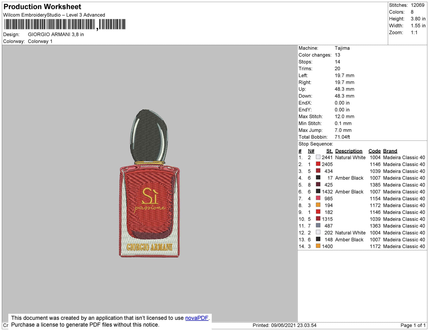Giorgio Armani Embroidery File 4 size