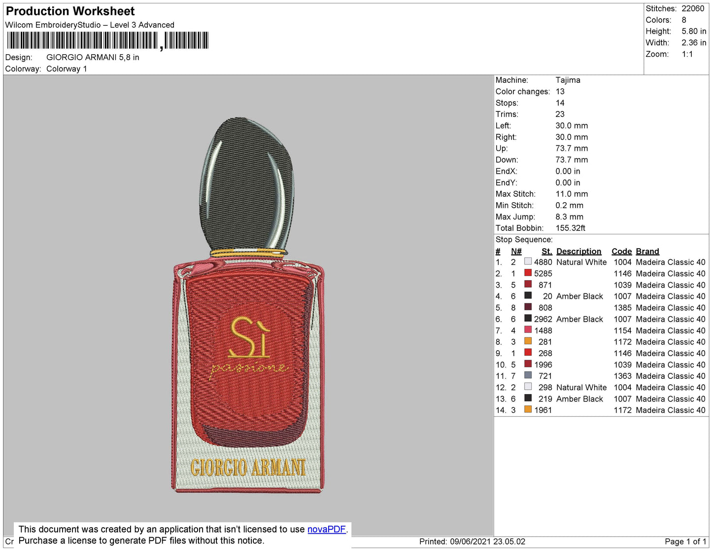Giorgio Armani Embroidery File 4 size