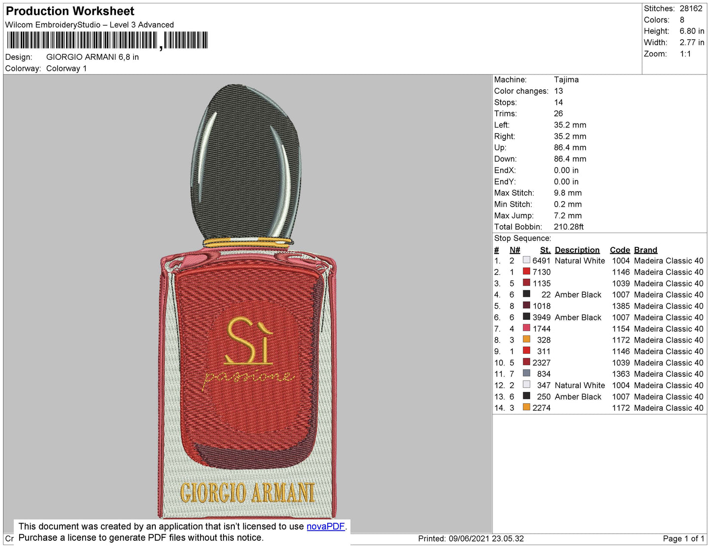 Giorgio Armani Embroidery File 4 size