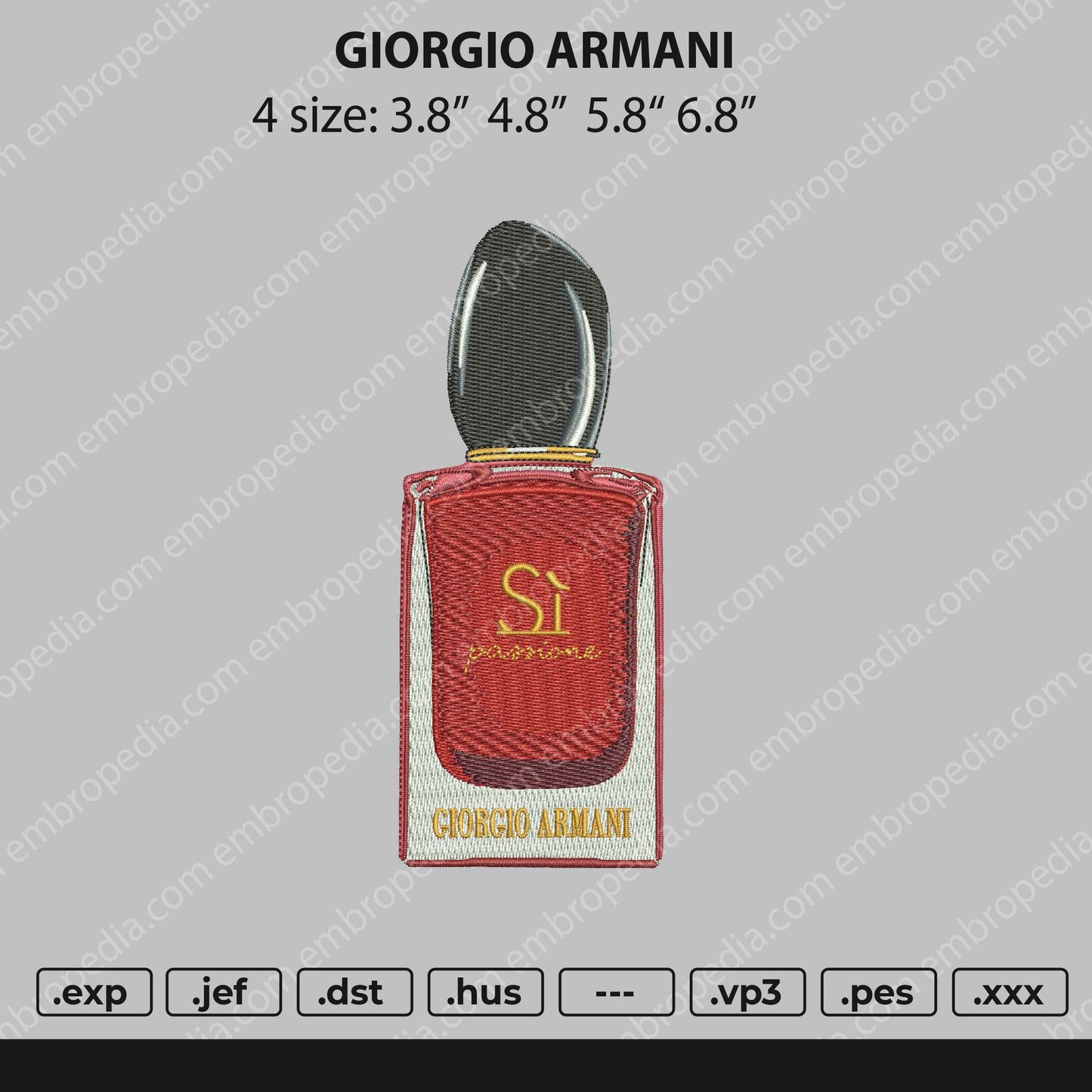 Giorgio Armani Embroidery File 4 size