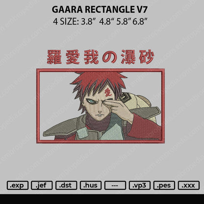 Gaara Rectangle V7 Embroidery File 4 size