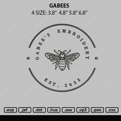 Gabees Embroidery File 4 size