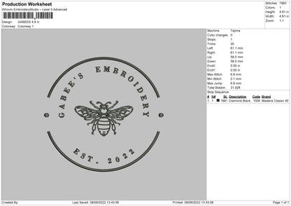 Gabees Embroidery File 4 size