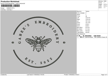 Gabees Embroidery File 4 size