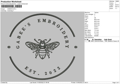 Gabees Embroidery File 4 size