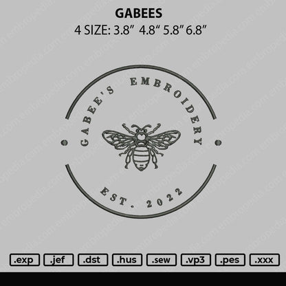 Gabees Embroidery File 4 size