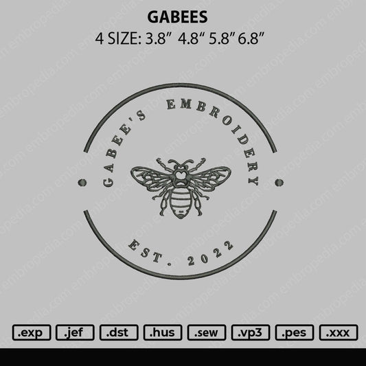 Gabees Embroidery File 4 size
