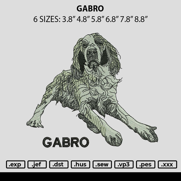 Gabro Embroidery File 6 sizes