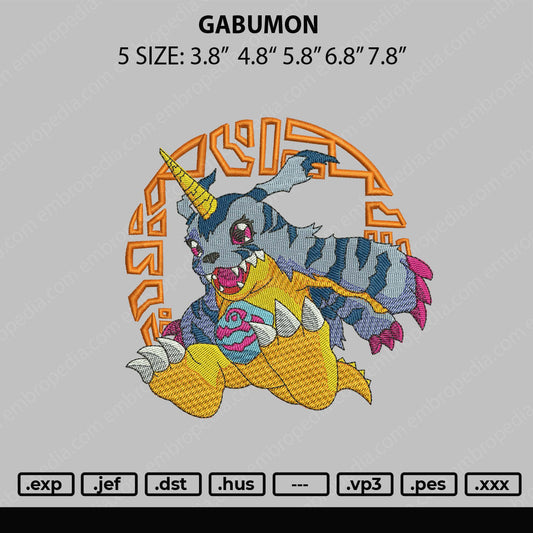 Gabumon Embroidery File 5 sizes