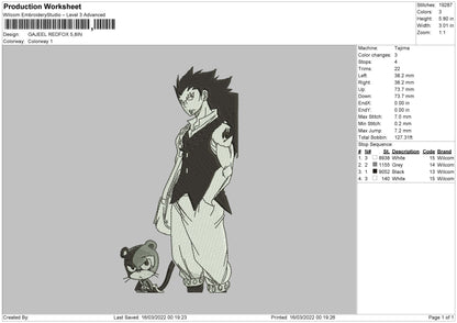 Gajeel Embroidery File 4 size