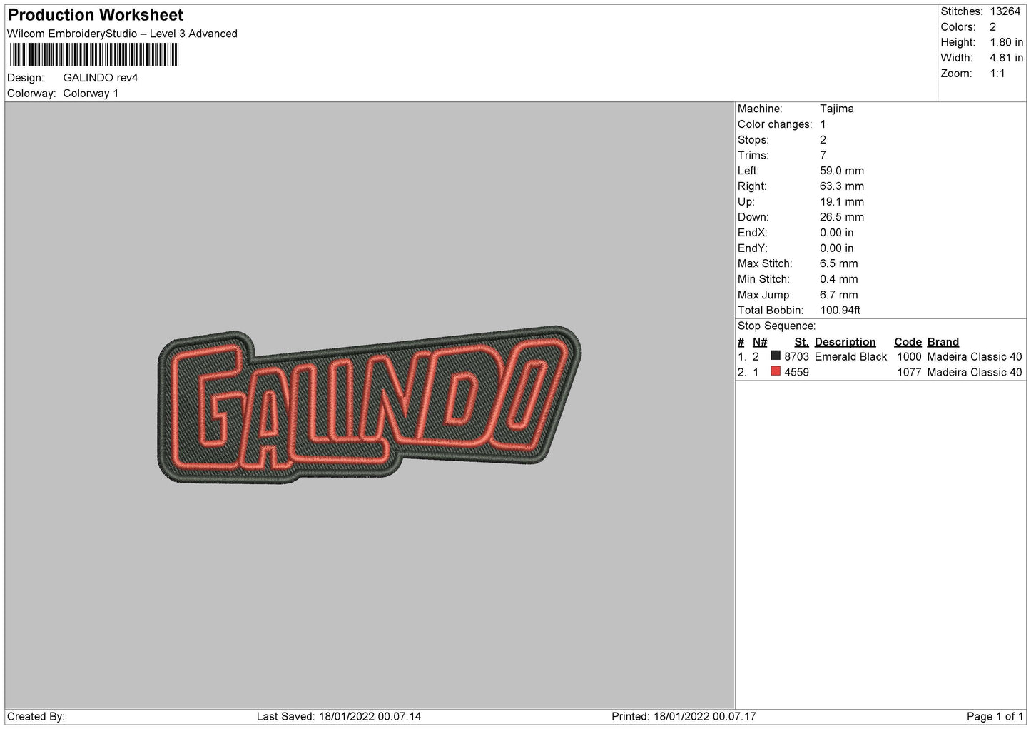 Galindo Embroidery File 5 size