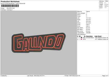 Galindo Embroidery File 5 size