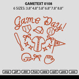 Gametext 018 Embroidery File 6 sizes