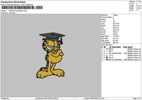 Cat Graduate 0207 Embroidery File 6 sizes
