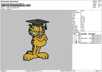 Cat Graduate 0207 Embroidery File 6 sizes