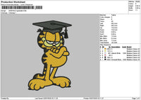 Cat Graduate 0207 Embroidery File 6 sizes