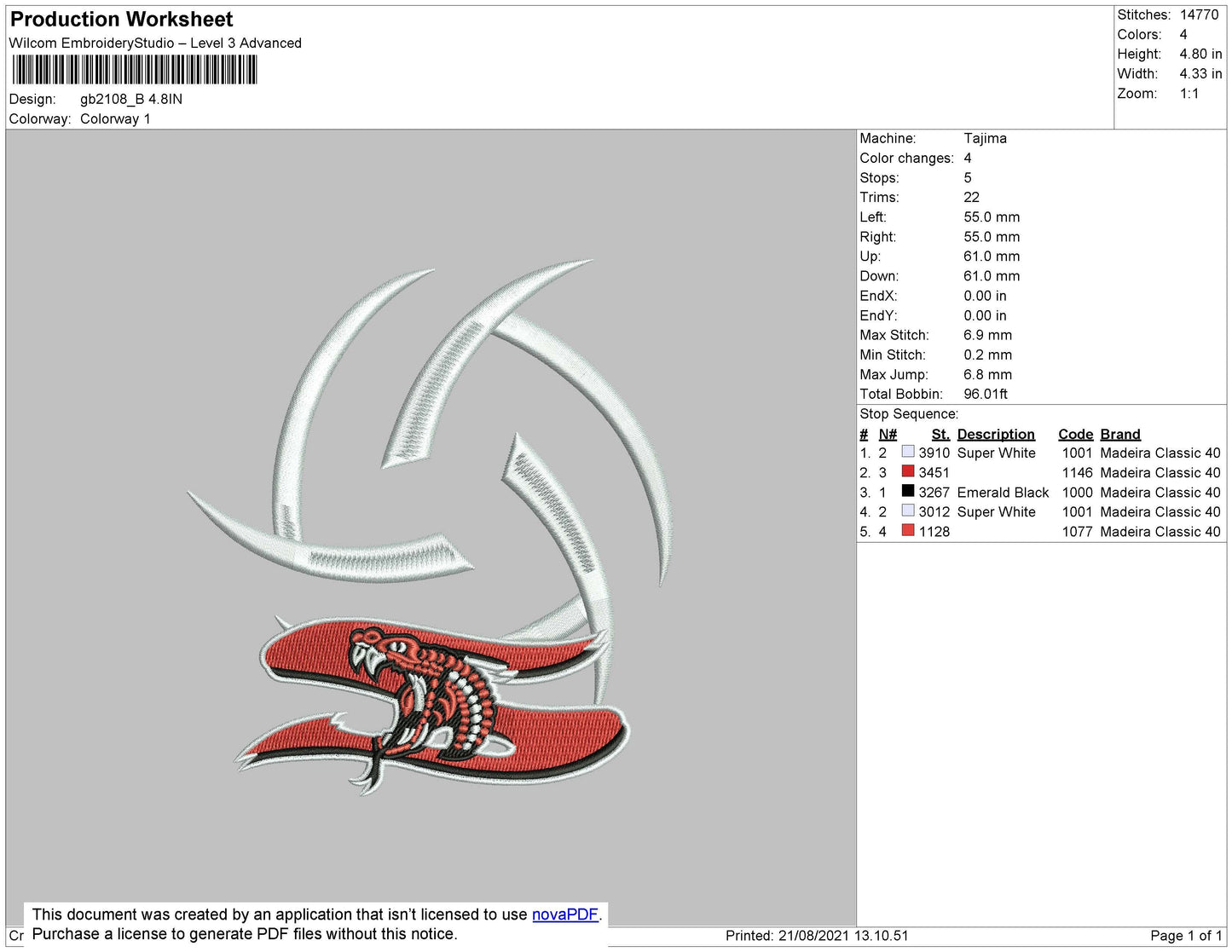 GB2108 Embroidery File 4 size