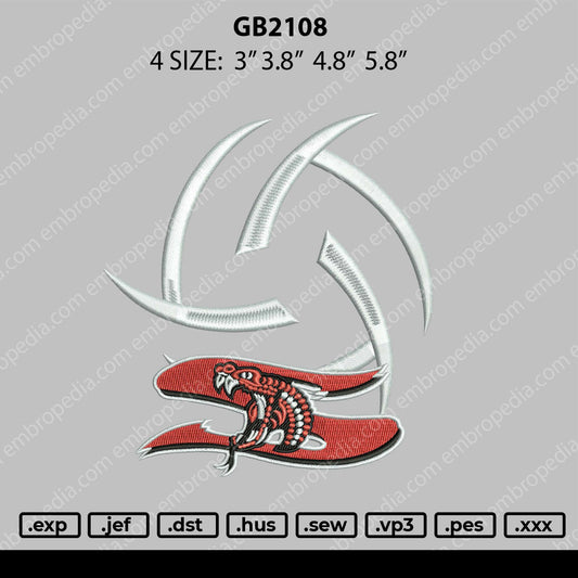GB2108 Embroidery File 4 size
