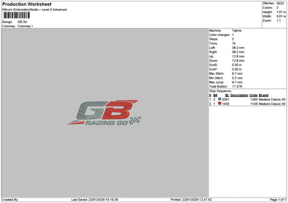 Gbtext Embroidery File 6 sizes