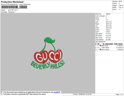 Gucc1 BH Embroidery File 4 size