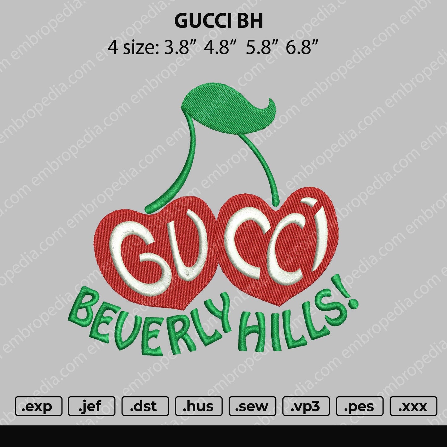 Gucc1 BH Embroidery File 4 size