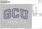Gcu Text Applique Embroidery File 6 sizes