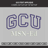 Gcu Text Applique Embroidery File 6 sizes