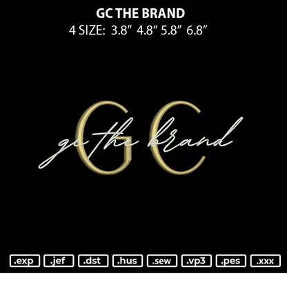 GC The Brand Embroidery File 4 size