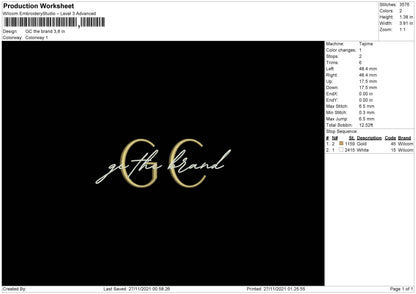 GC The Brand Embroidery File 4 size
