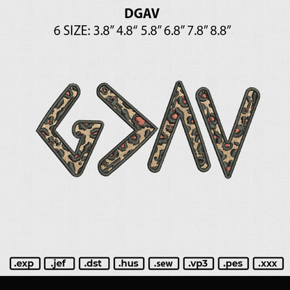 Gdav Embroidery File 6 sizes