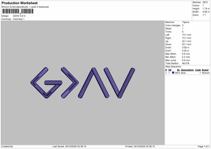 Gdavtext Embroidery Machine Design File 6 sizes