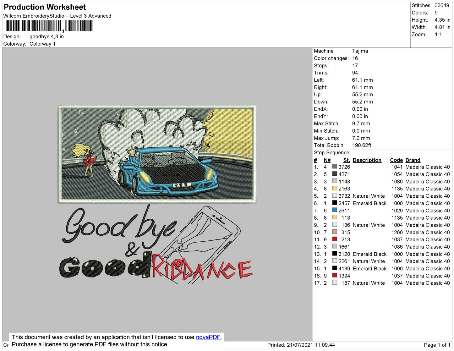 Juice Wrld Gbye Embroidery File 4 size