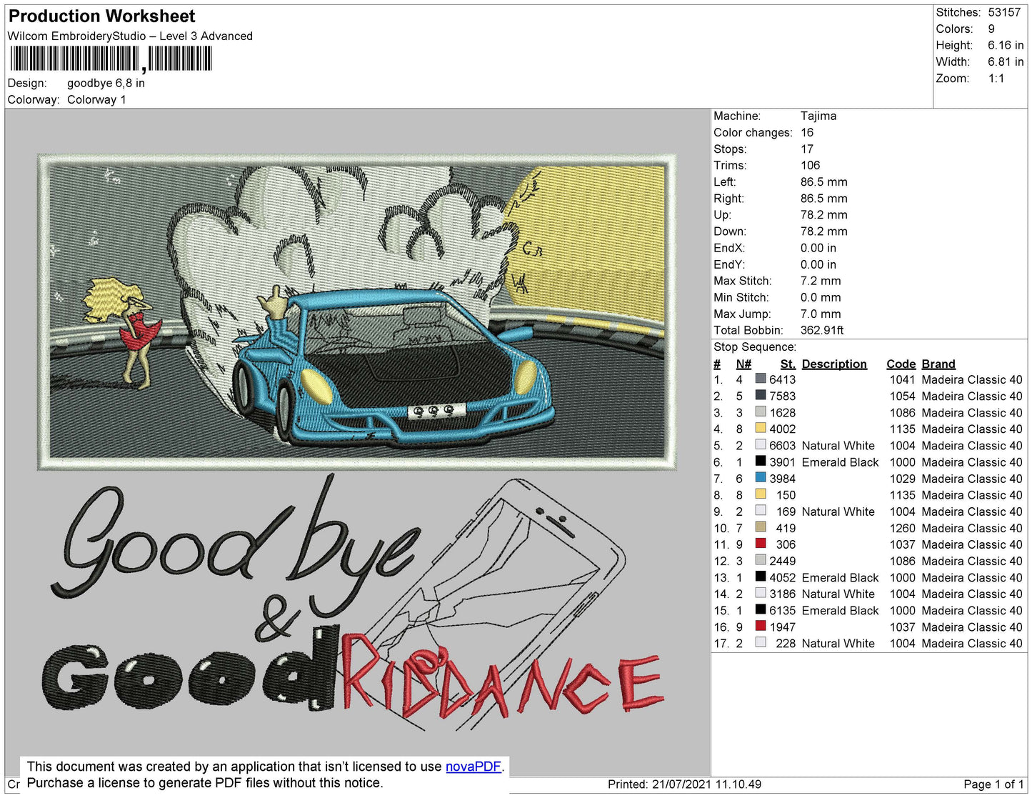 Juice Wrld Gbye Embroidery File 4 size