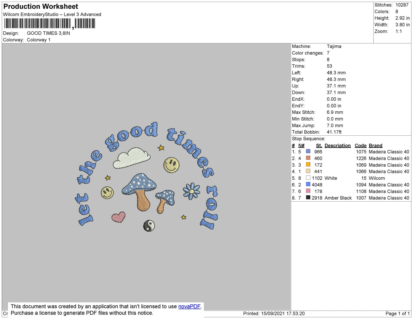 Good Times Embroidery File 4 size