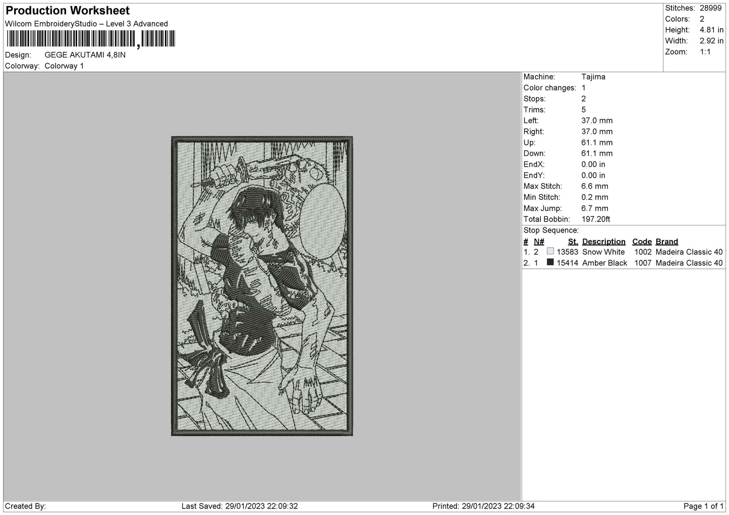 Gege A Embroidery File 6 sizes