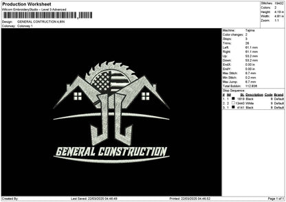 Generaltext 01 Embroidery File 6 sizes