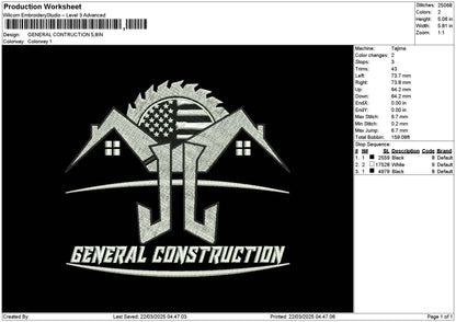 Generaltext 01 Embroidery File 6 sizes