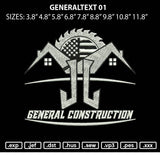 Generaltext 01 Embroidery File 6 sizes