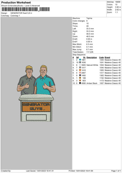 Generator Embroidery File 6 sizes