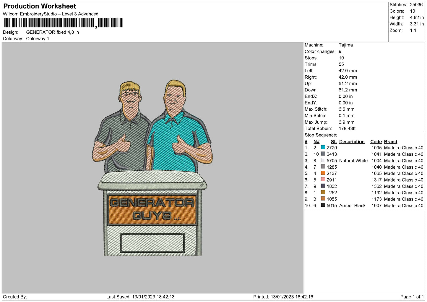 Generator Embroidery File 6 sizes