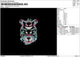 Gengar Outlines Neon Embroidery File 6 sizes