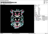 Gengar Outlines Neon Embroidery File 6 sizes