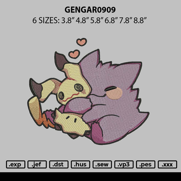 Gengar0909 Embroidery File 6 sizes