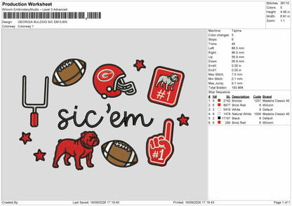 Sicem Text Embroidery Machine Design File 6 sizes