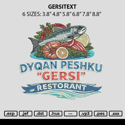 Gersitext Embroidery File 6 sizes