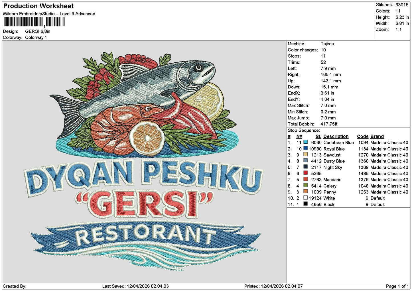 Gersitext Embroidery File 6 sizes